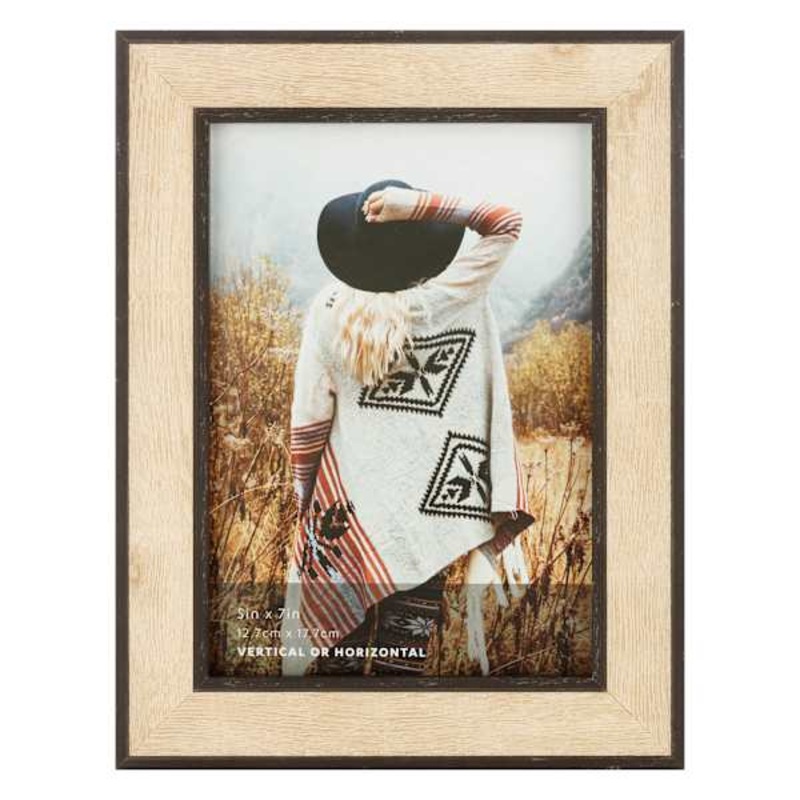 Black & Wood Tabletop Picture Frame, 5×7