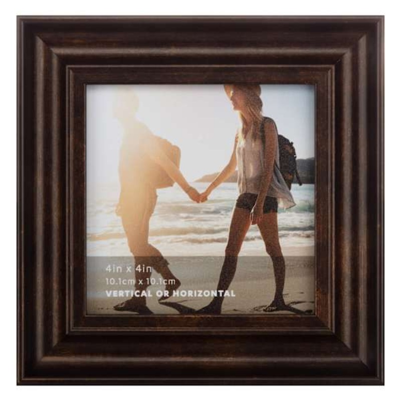 Bronze Ridged Scoop Profile Tabletop Picture Frame, 4×4