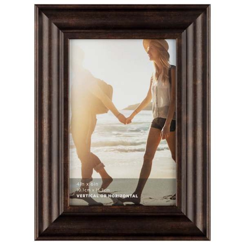 Bronze Ridged Scoop Profile Tabletop Picture Frame, 4×6