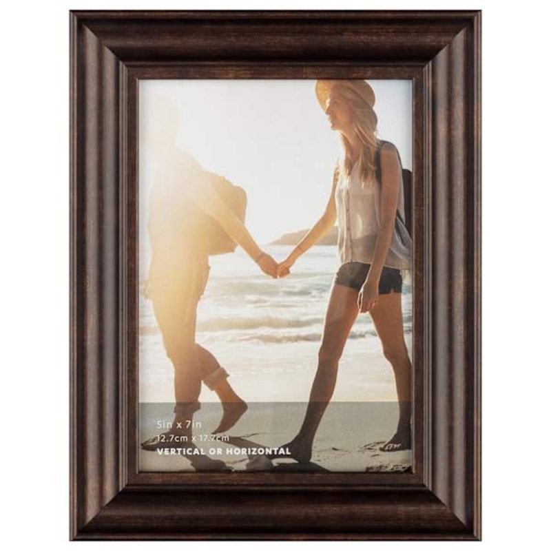 Bronze Ridged Scoop Profile Tabletop Picture Frame, 5×7
