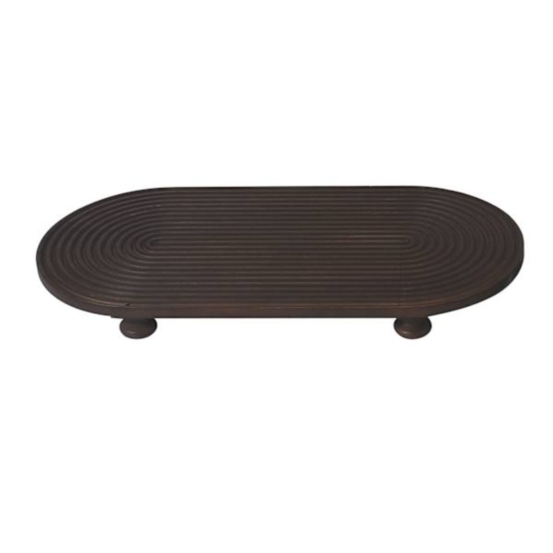 Brown Ribbed Wood Riser, 15×8