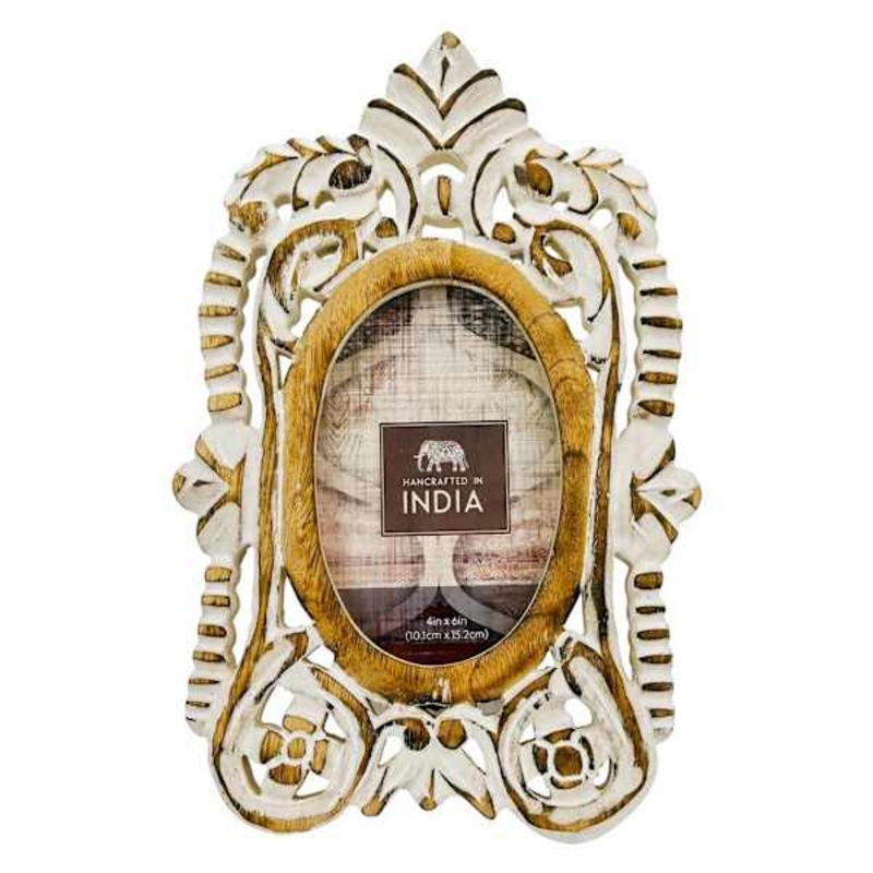 Carved Wood Scroll Tabletop Frame, 4×6