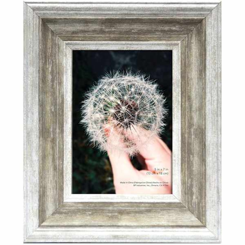 Cassandra White & Grey Tabletop Picture Frame, 5×7
