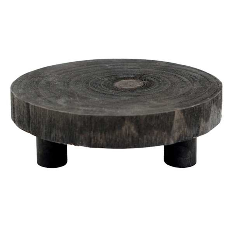 Natural Wood Footed Tray, 8×3