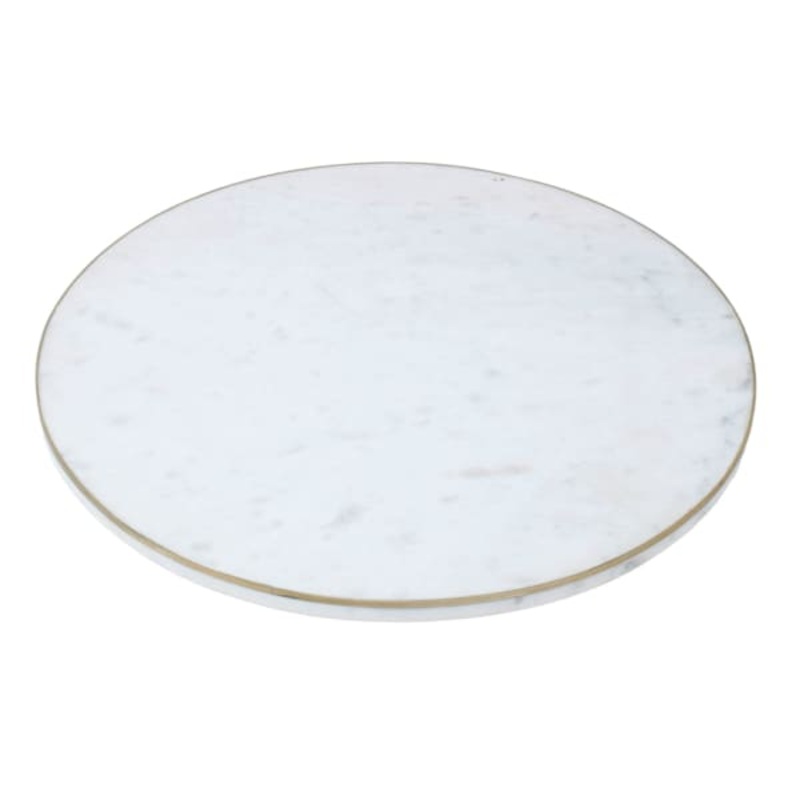 Round Marble Riser with Gold Feet, 15″