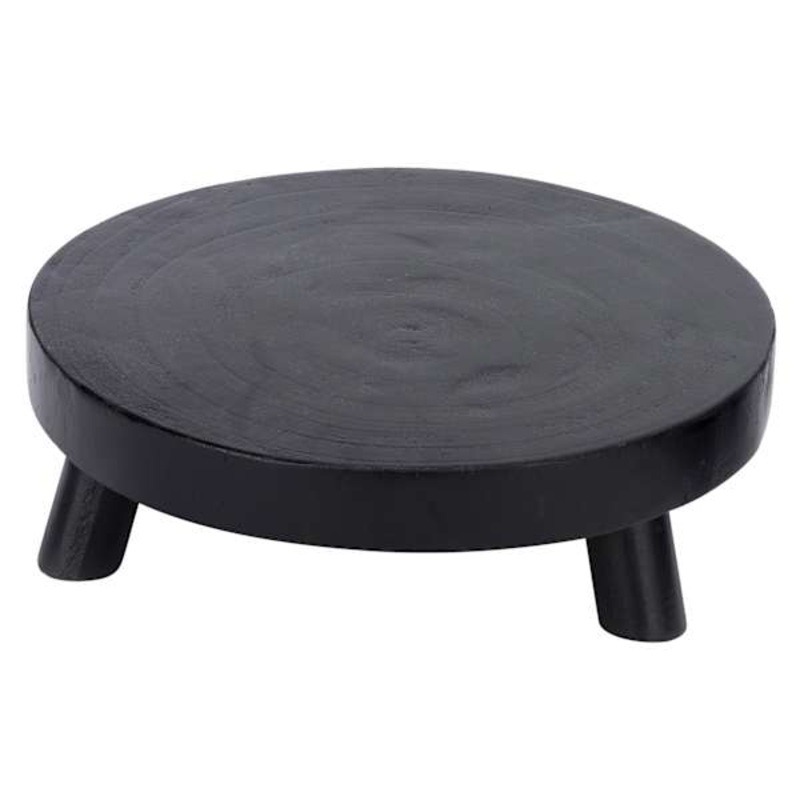 Tracey Boyd Black Round Wooden Riser, 10″