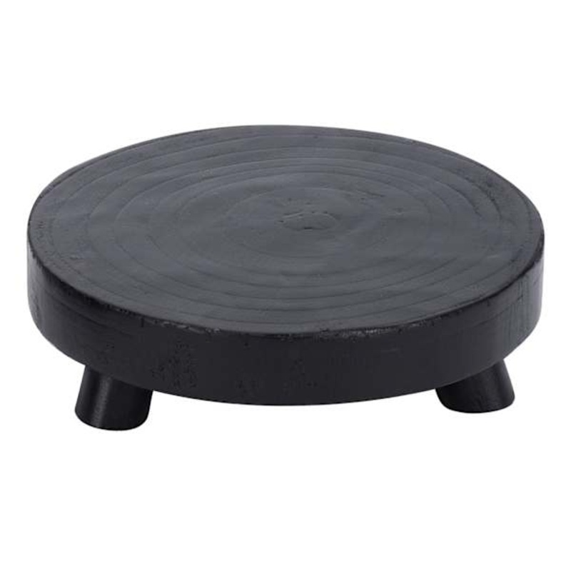 Tracey Boyd Black Round Wooden Riser, 8″