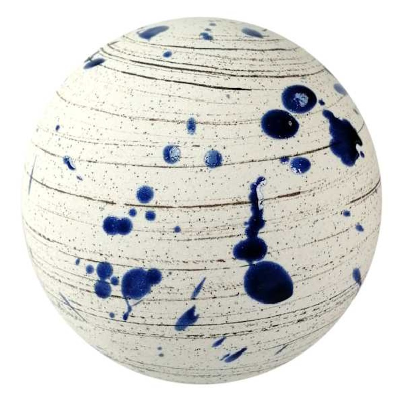 Ty Pennington Blue Speckled Ceramic Orb, 5″