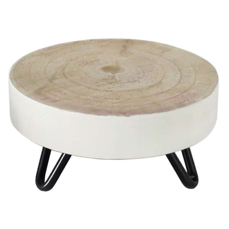 Ty Pennington Round Wood & Iron Riser, 9″