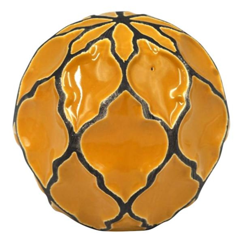 Yellow Ceramic Sphere, 4″