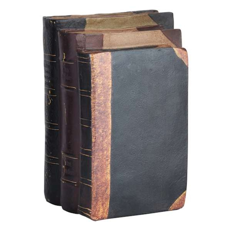 Black & Brown Stacked Books Decor, 8″