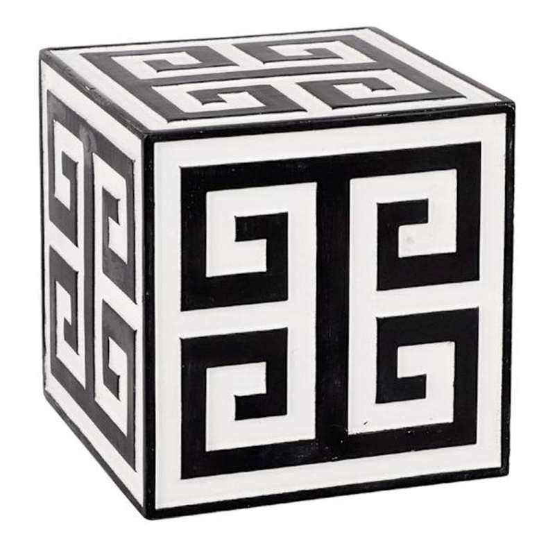 Black & White Greek Key Table Decor, 4″