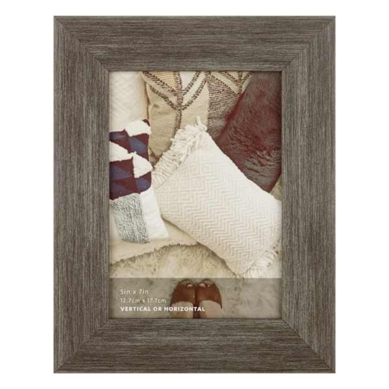 Distressed Grey Scoop Profile Tabletop Picture Frame, 5×7