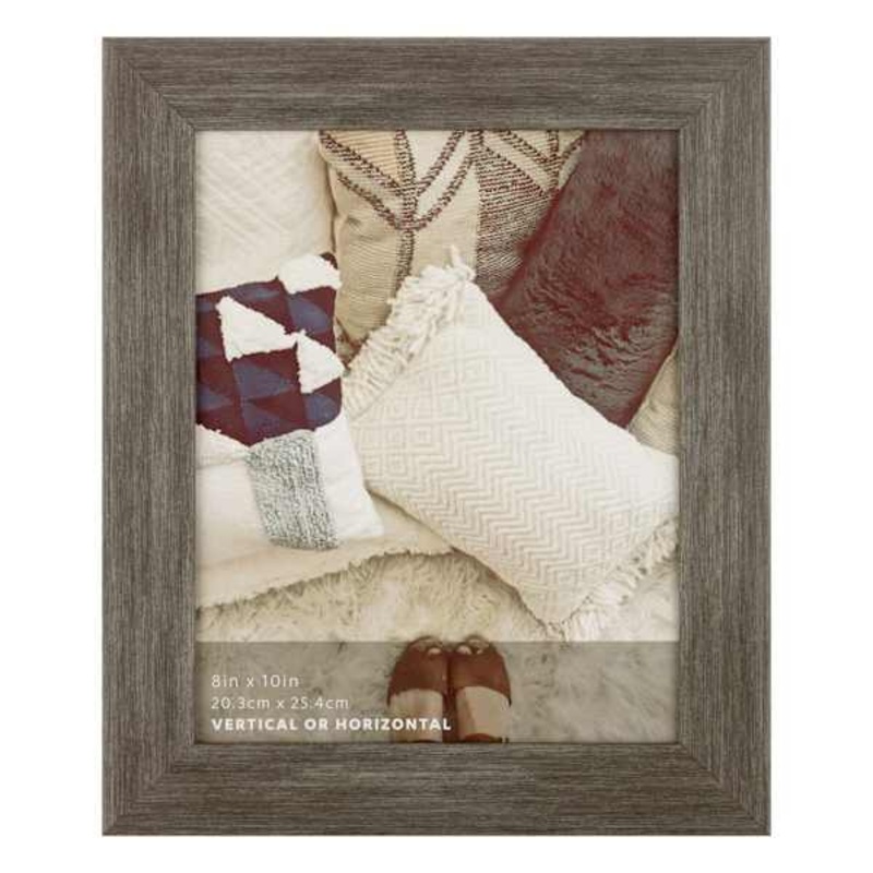 Distressed Grey Scoop Profile Tabletop Picture Frame, 8×10