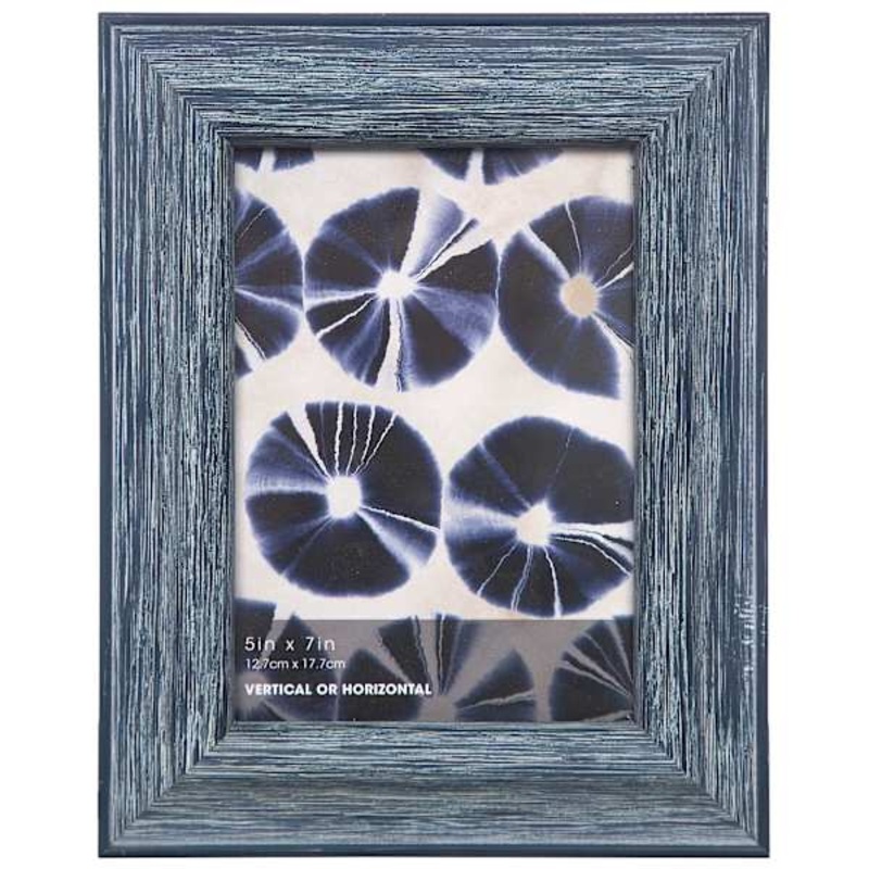 Distressed Navy Blue Slant Profile Tabletop Picture Frame, 5×7