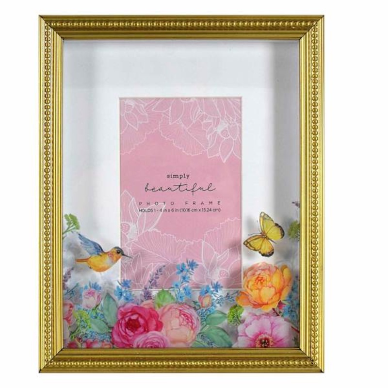 Floral Glass Tabletop Frame, 4×6