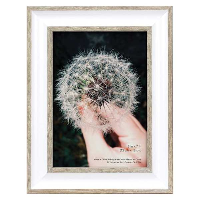 Glazed Grey & White Tabletop Picture Frame, 5×7