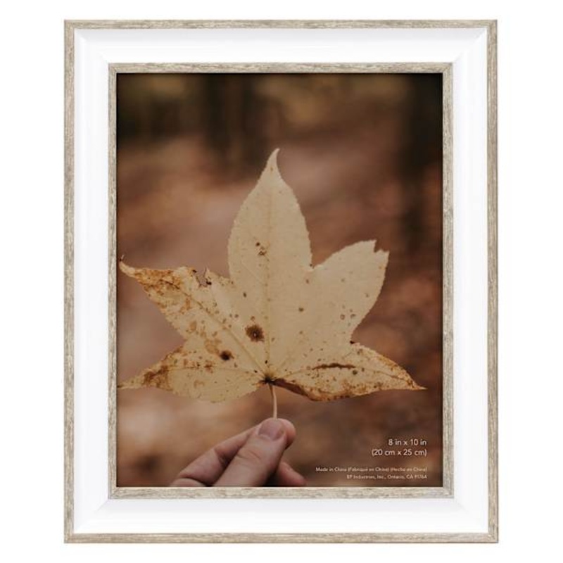 Glazed Grey & White Tabletop Picture Frame, 8×10