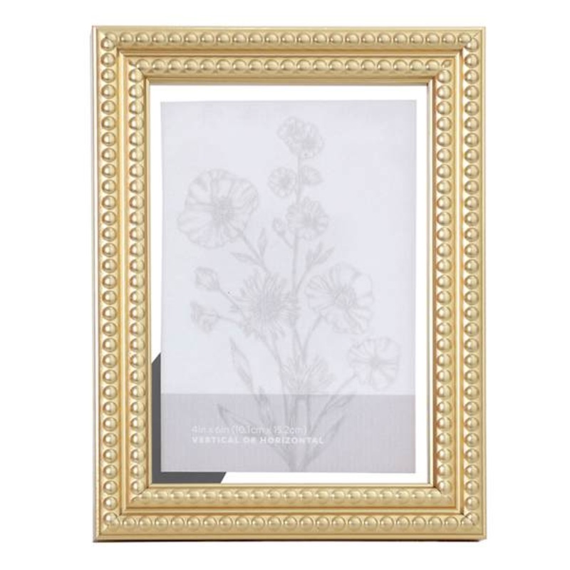 Gold Beaded Tabletop Float Picture Frame, 5×7