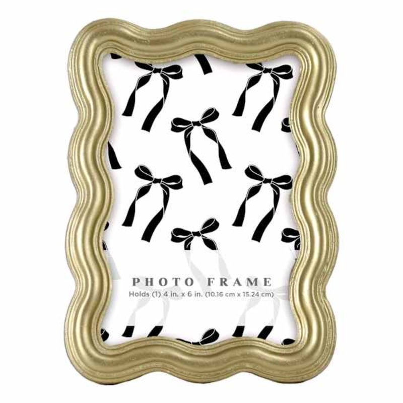 Gold Wavy Resin Tabletop Frame, 4×6