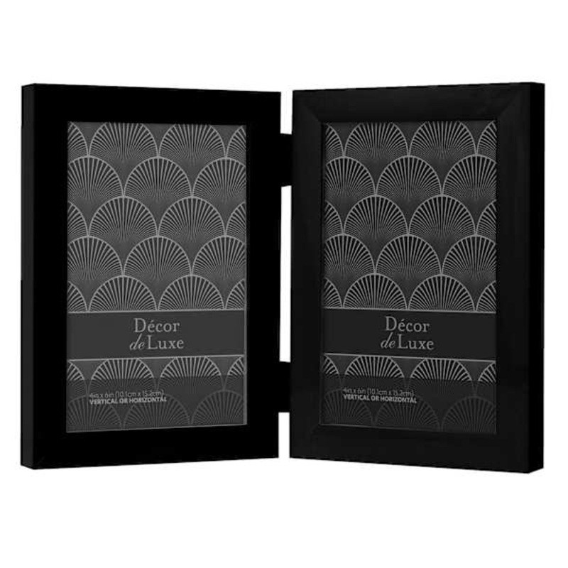 Hinged Black Tabletop Picture Frame, 4×6