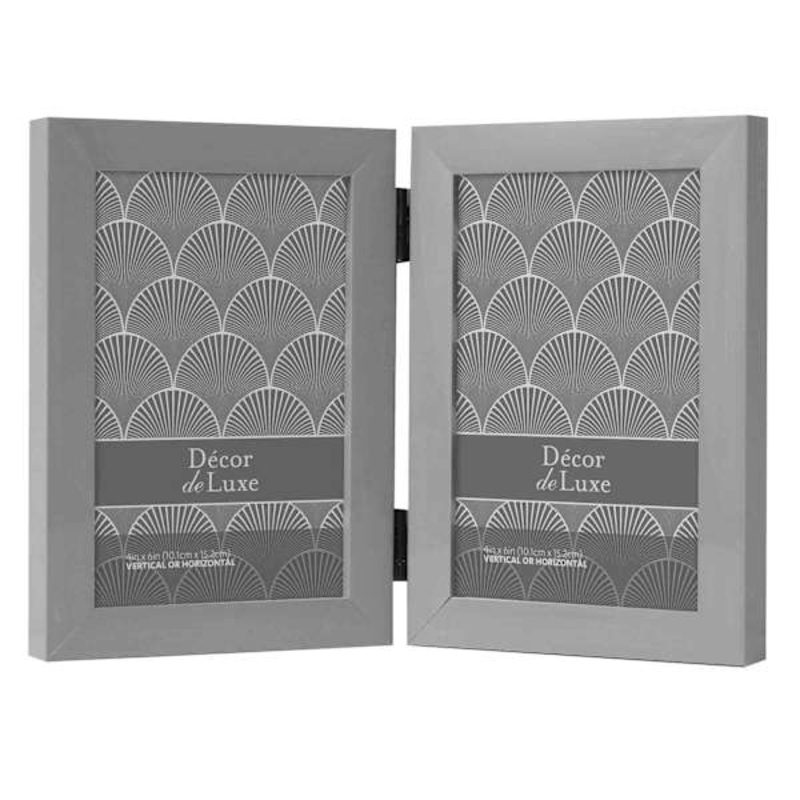 Hinged Light Grey Tabletop Picture Frame, 4×6