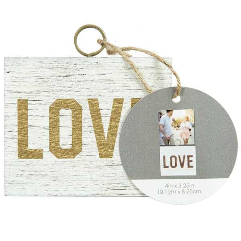 Love Whitewash Photo Block Stand