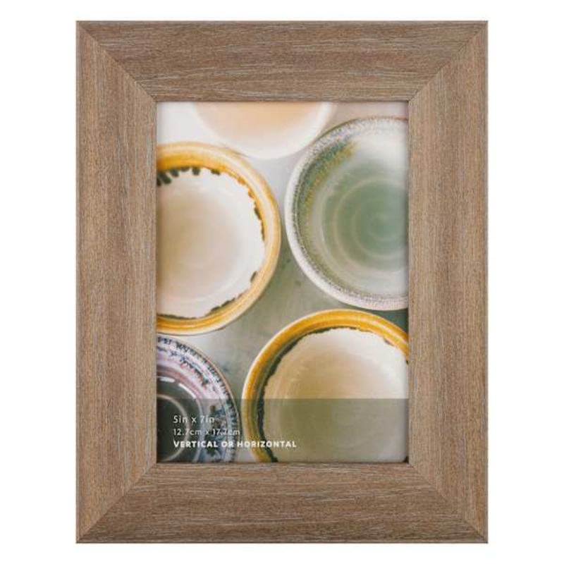 Metallic Brown Wash Scoop Profile Tabletop Picture Frame, 5×7