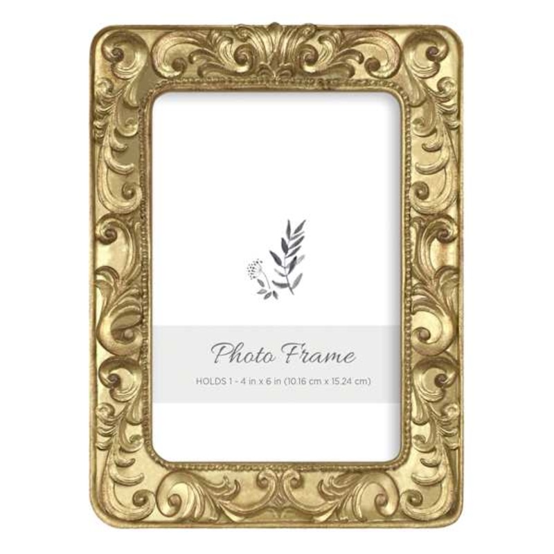 Ornate Gold Tabletop Picture Frame, 4×6