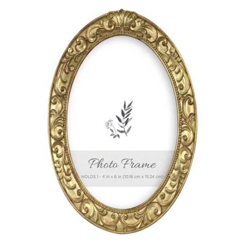 Ornate Oval Tabletop Picture Frame, 4×6