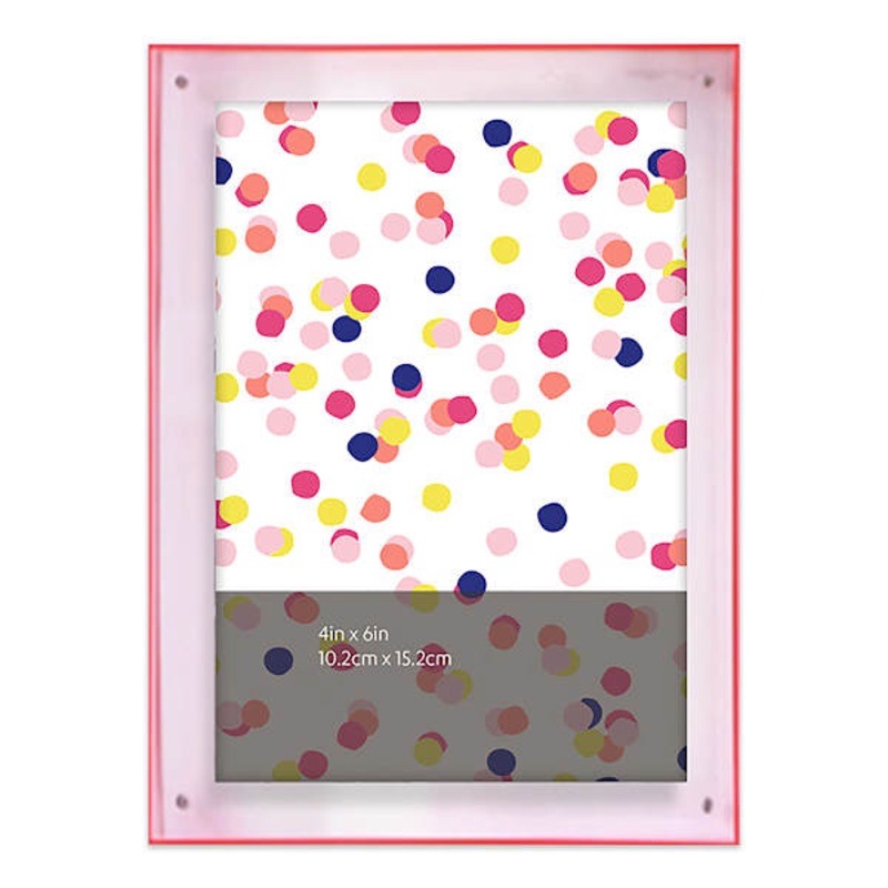 Pink Acrylic Tabletop Picture Frame, 4×6
