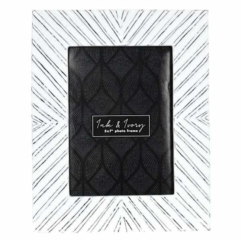 White & Black Tabletop Picture Frame, 5×7