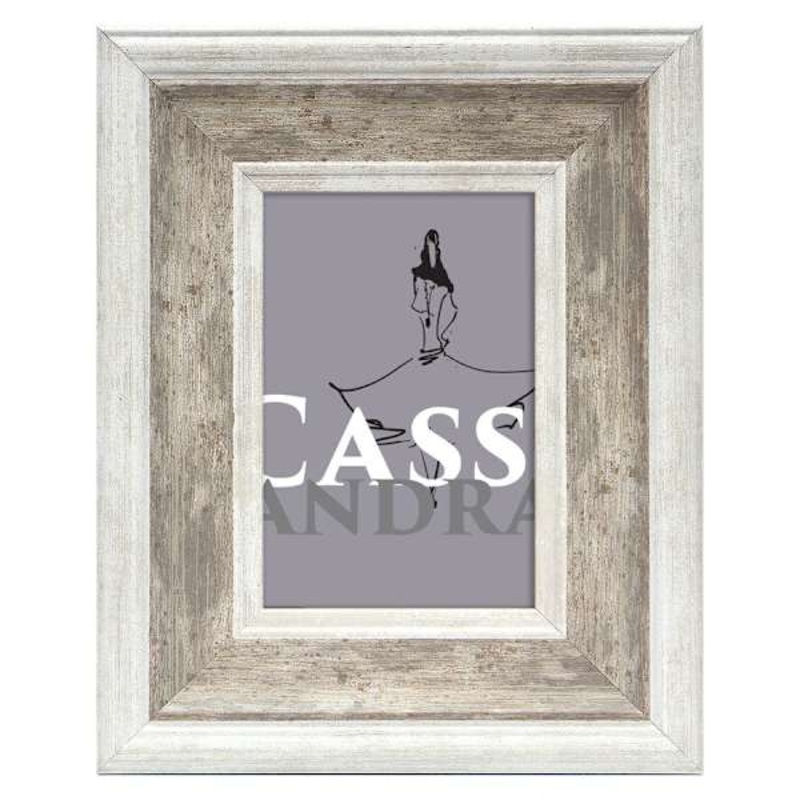 White & Grey Tabletop Picture Frame, 4×6