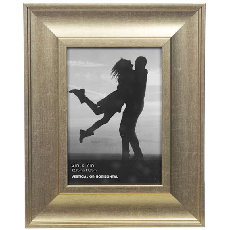 Wide Gold Slant Profile Tabletop Picture Frame, 5×7