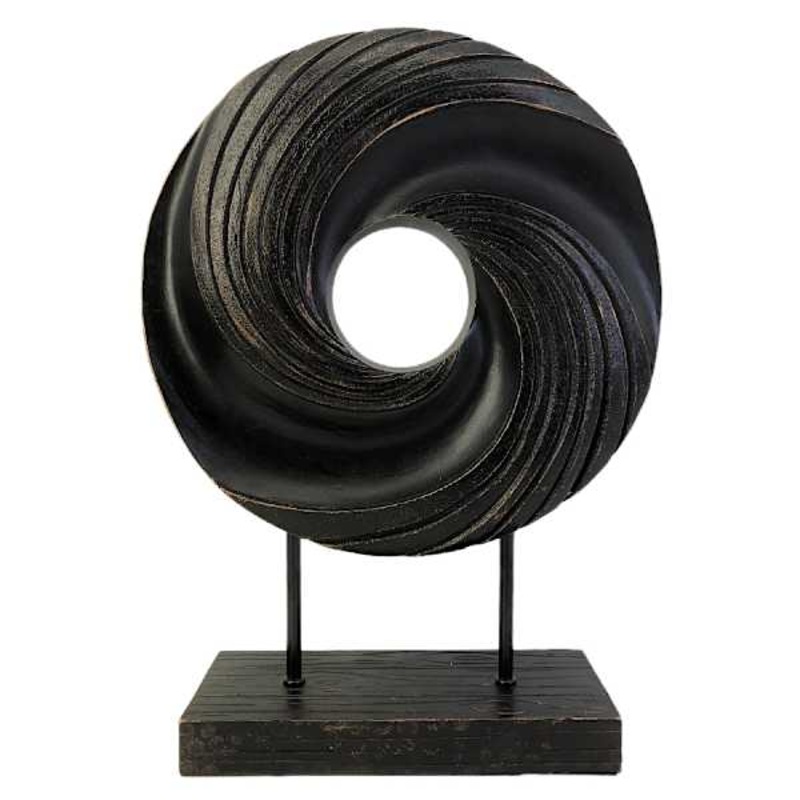 Black Circle Figurine, 13.5″
