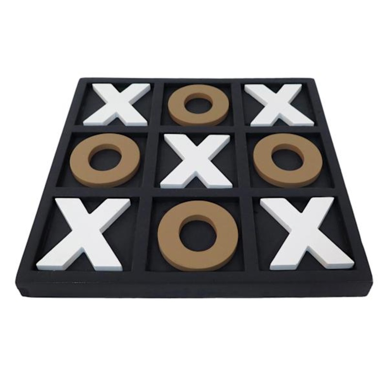 Black, Gold & White Tic Tac Toe Decor, 14″