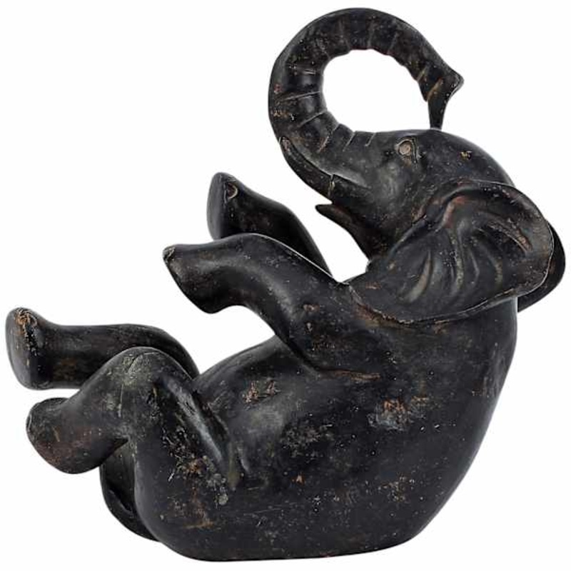 Black Laying Elephant, 6″