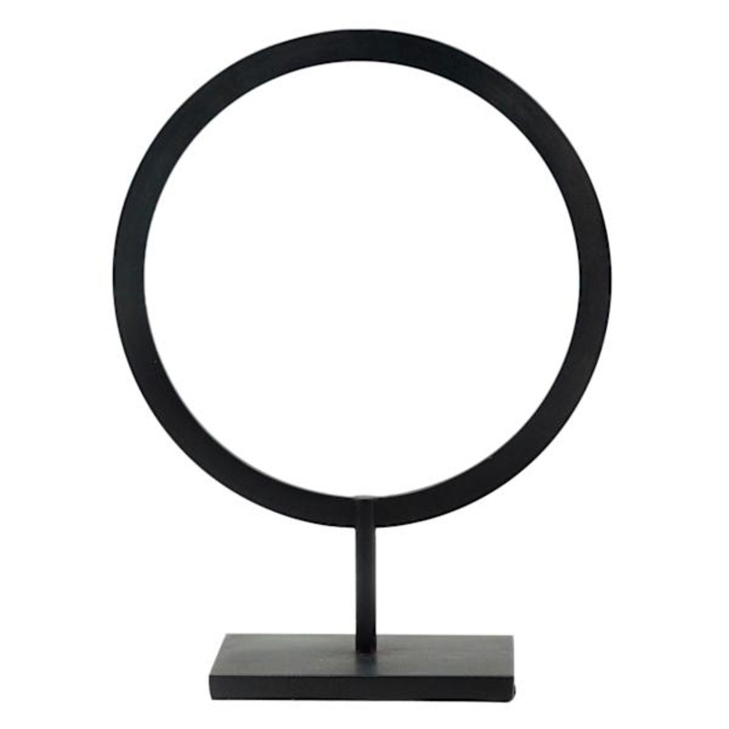 Black Metal Circle Decor, 13″