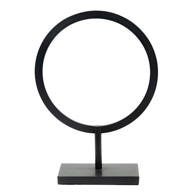 Black Metal Circle Decor, 16″