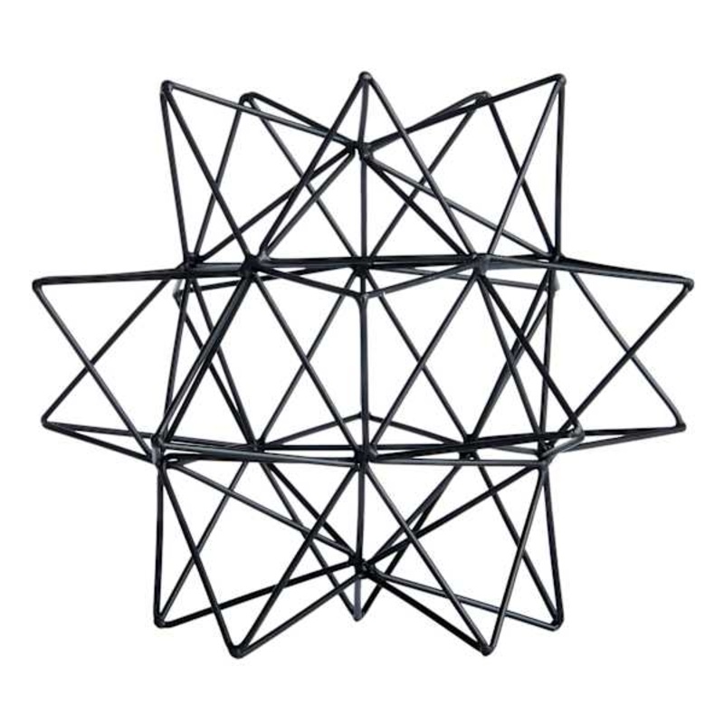 Black Metal Geo Decor, 10″
