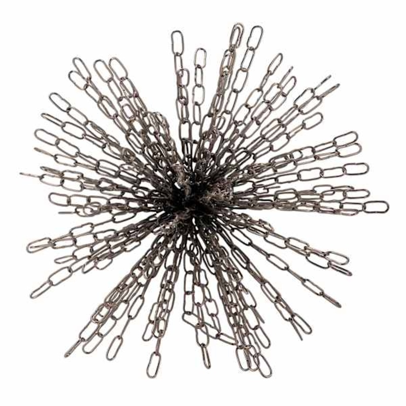 Black Metal Orb Chain, 12″