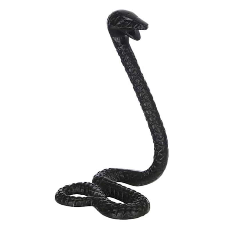 Black Metal Snake Figurine, 10″