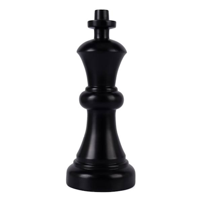 Black Resin King Chess Piece, 10″