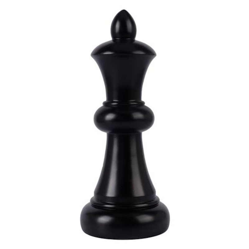 Black Resin Queen Chess Piece, 10″
