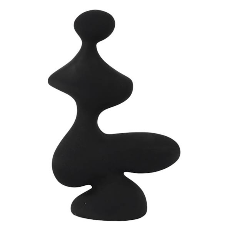 Black Wavy Resin Figurine, 5×8