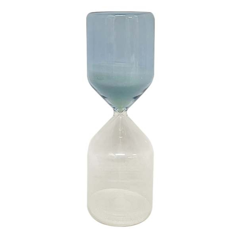 Blue & Clear Hourglass, 6″