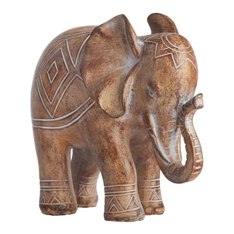 Brown Aztec Design Elephant, 7″