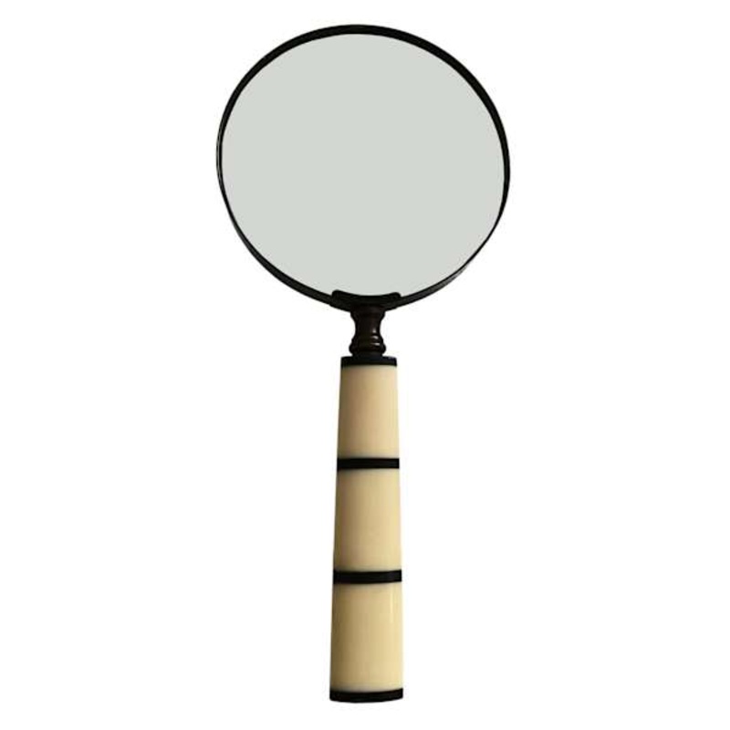 Brown & Tan Decorative Magnifying Glass, 9″