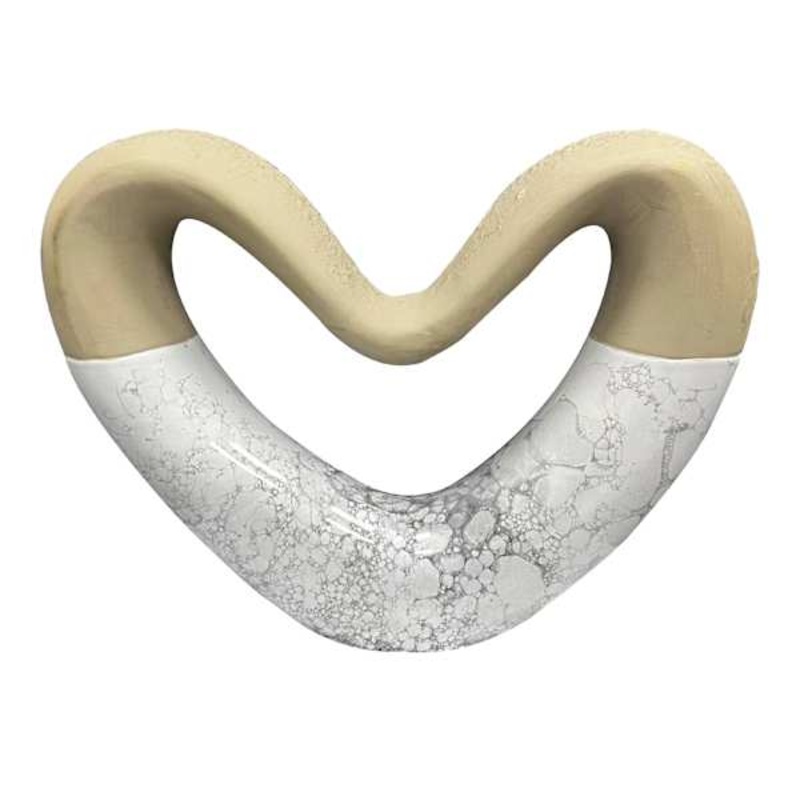 Ceramic Heart Sculpture, 12″