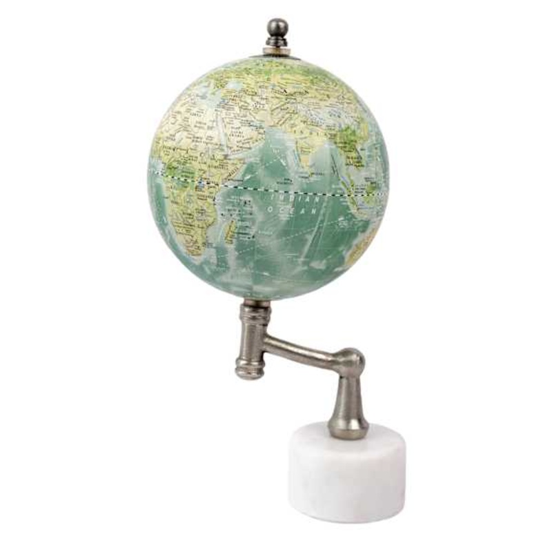 Colored Globe with Marble Base, 5″